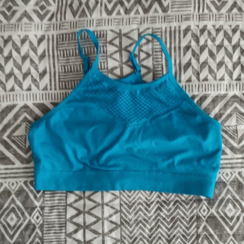 Hawaiian ocean color sports bra size S